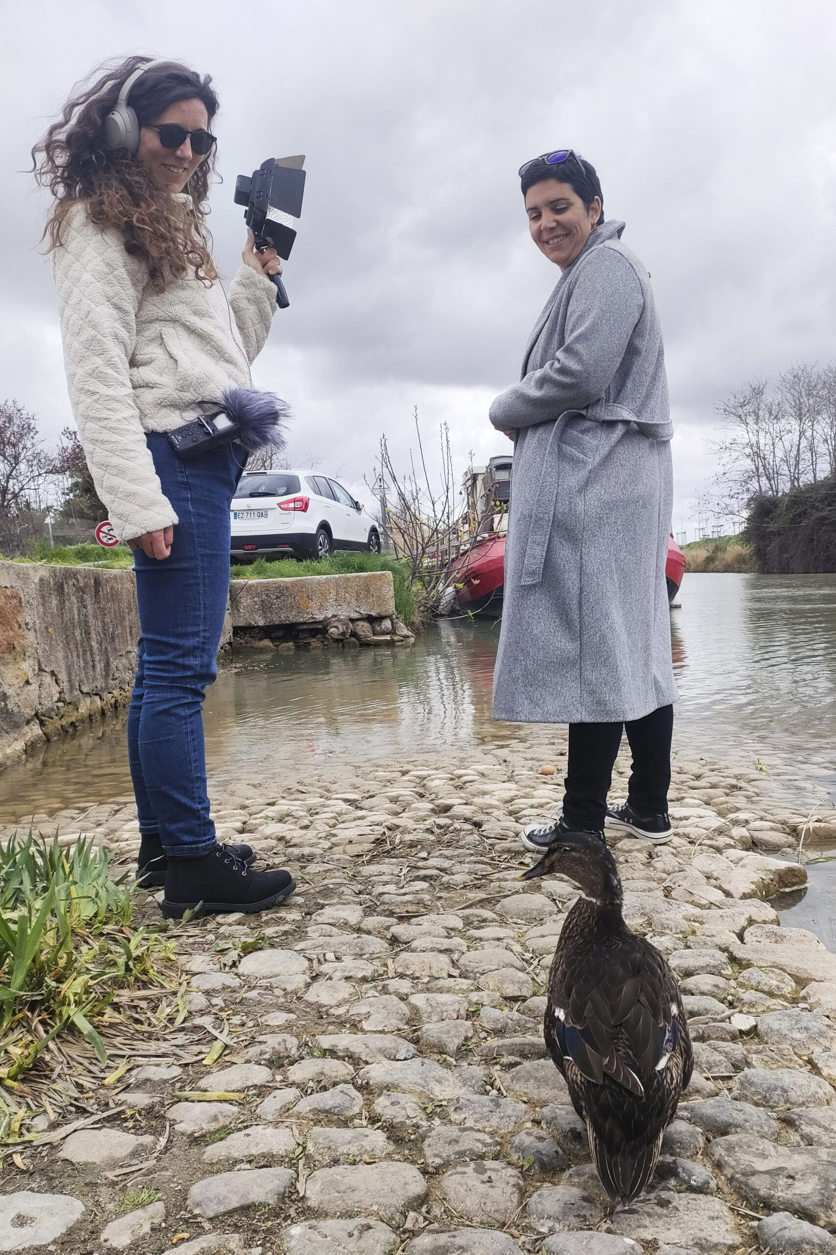 illustration des prises de son par la journaliste