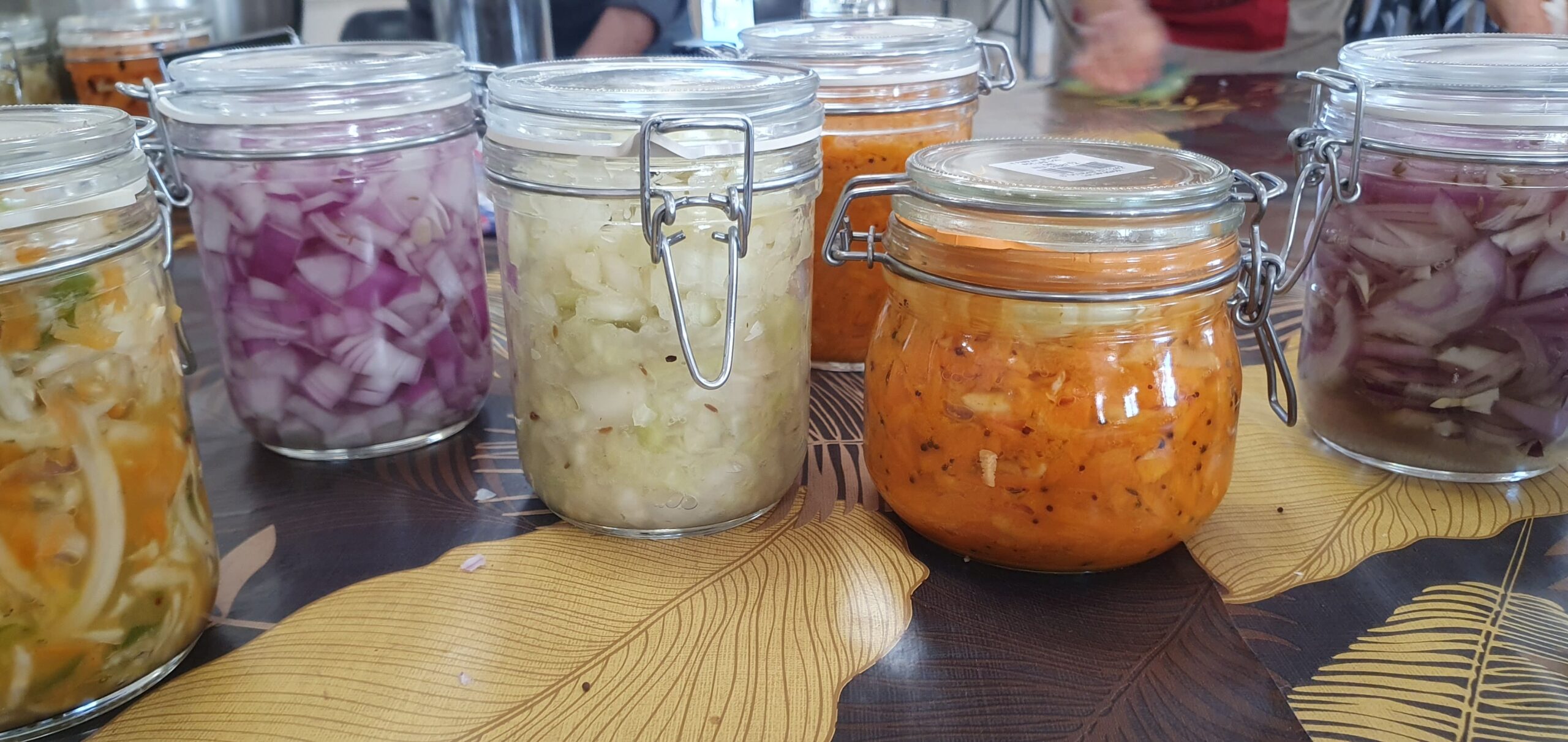 les produits réalisés lors de l'aterlier Lactofermentation