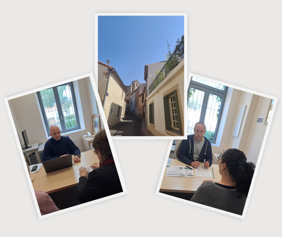 Montage photos illustrant les 3 types de permanences que le Pays Haut Languedoc propose avec ses partenaires