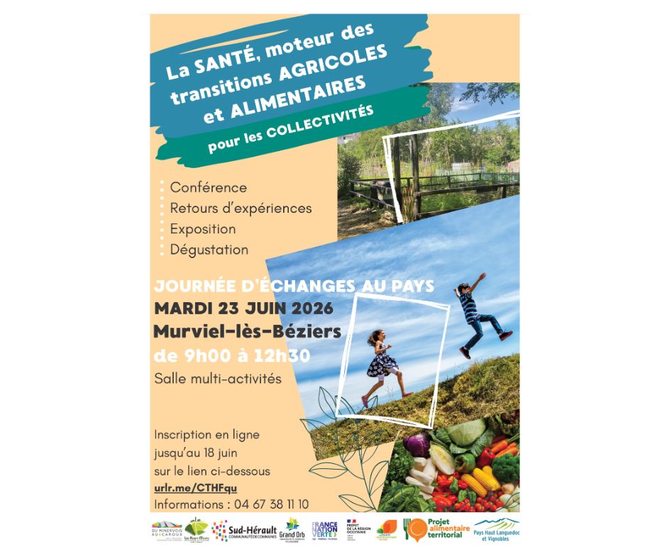 Matinée d'échanges sur la Santé, moteur de transition agricole et alimentaire le mardi 23 juin 2026 à Murviel-les-béziers